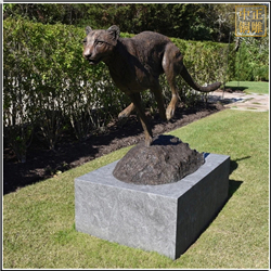 鑄銅關(guān)公 奔跑豹子銅雕塑鑄造