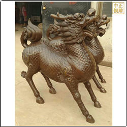 鑄銅關公 站像火麒麟鑄銅雕塑