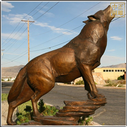 鑄銅關公 大型銅狼仰天吼叫銅雕塑