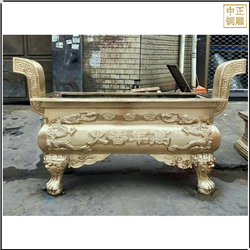 鑄銅關公 長方形銅香爐定制