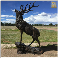 鑄銅關(guān)公 大型銅鹿雕塑擺件