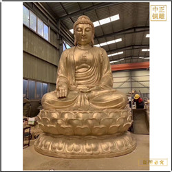 鑄銅關公 貼金坐像釋迦牟尼佛銅像