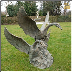 鑄銅關公 園林銅天鵝雕塑擺件