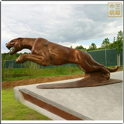 鑄銅關公 室外景觀豹子銅雕塑