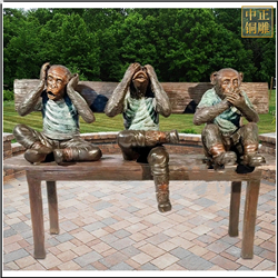 鑄銅關公 室外小猴子銅雕塑