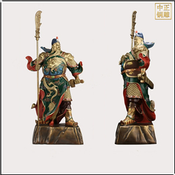 鑄銅關(guān)公 彩繪站像關(guān)公銅雕塑