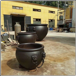 鑄銅關公 仿古盛水銅大缸