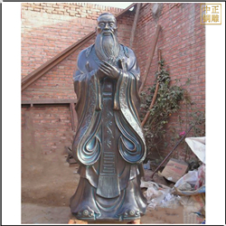 鑄銅關公 孔夫子人物雕像擺件