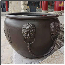 鑄銅關公 寺廟景觀銅缸擺件