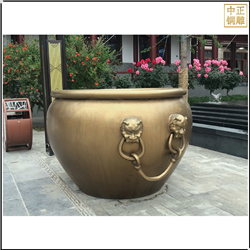 鑄銅關公 庭院大銅缸擺件