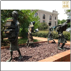 鑄銅關公 戶外青銅學生抽象雕塑