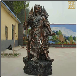 鑄銅關(guān)公 九龍銅關(guān)公雕塑擺件